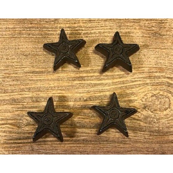 TWO Cast Iron Rustic Star Drawer Pulls 10310 - Picture 10 of 12